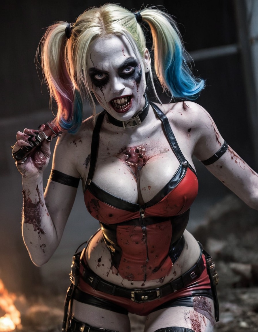 zombie, harley quinn, dc comics, undead, superhero, comics, horror