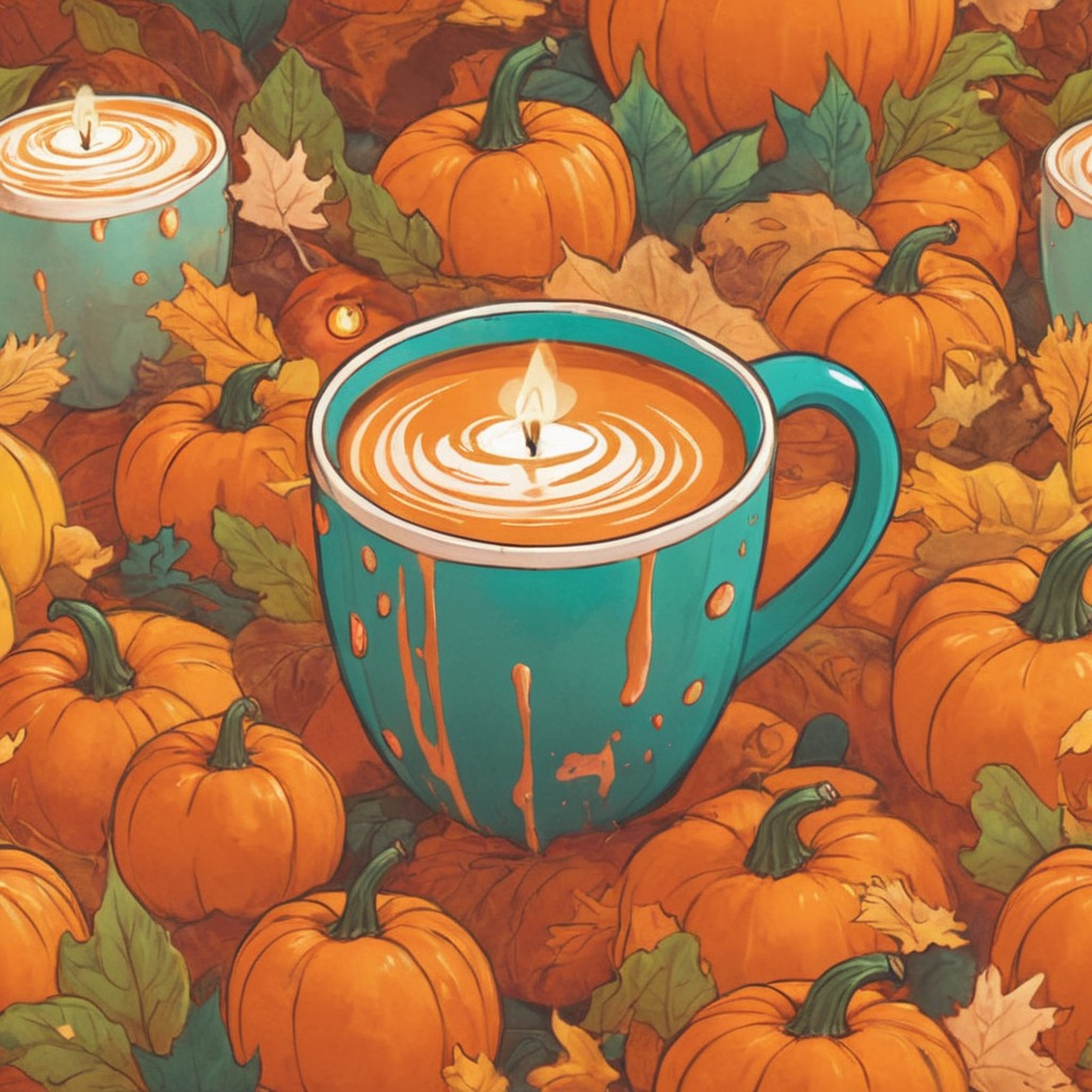 digitalart, dreamup, halloween, decoration, latte, pumpkinspice, pumpkinspicedrink, ai_art