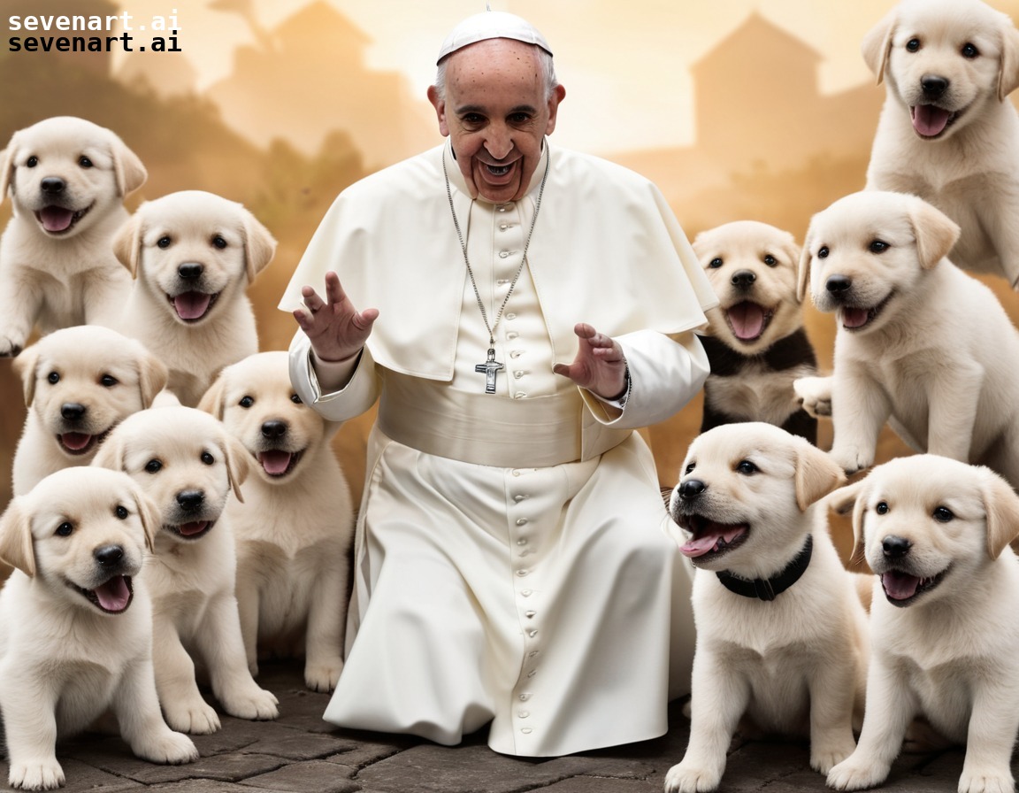 puppies, animals, playful, pope francis, joy, vatican