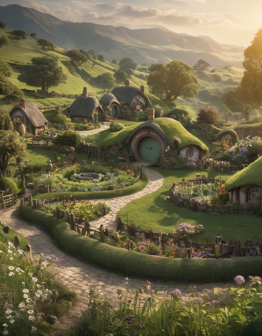 fantasy, hobbits, peaceful, nature, gardening, john tolkien, tolkien