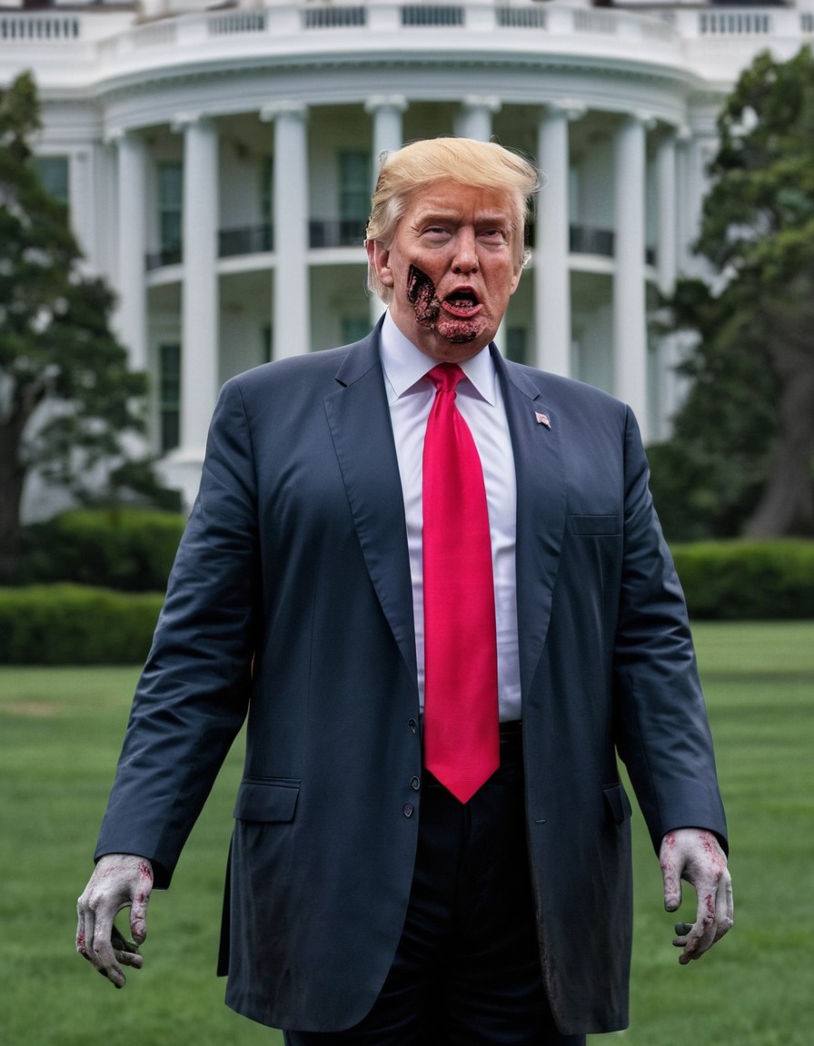 zombie, donald trump, white house, political satire, politics