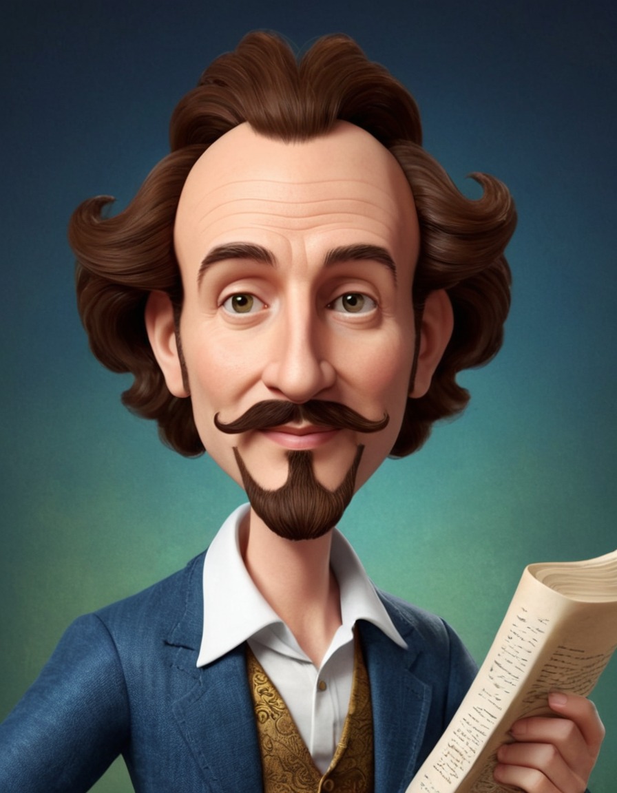 william shakespeare, caricature, hipster, art, funny