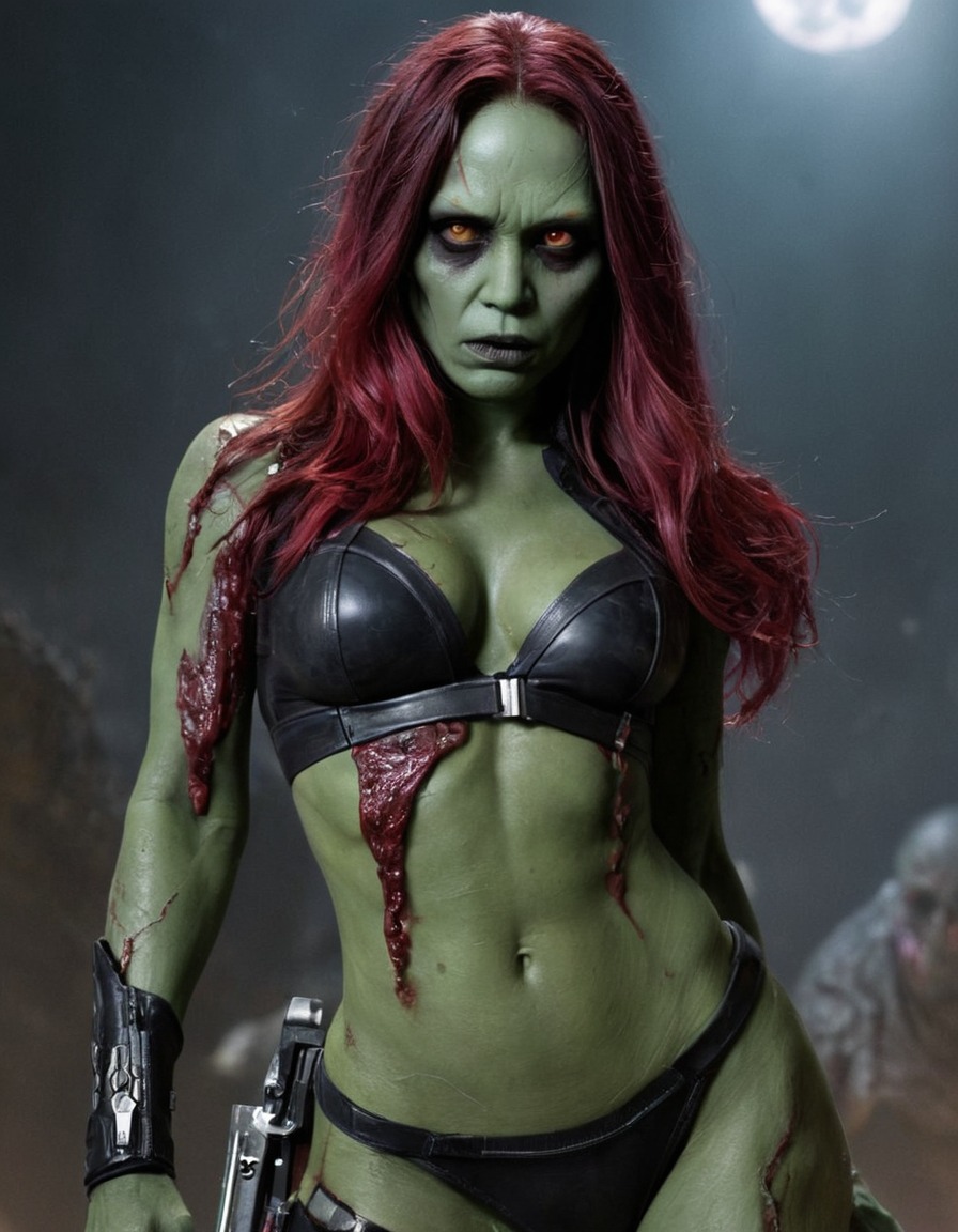 zombie apocalypse, gamora, guardians of the galaxy, undead, marvel, sci-fi, horror