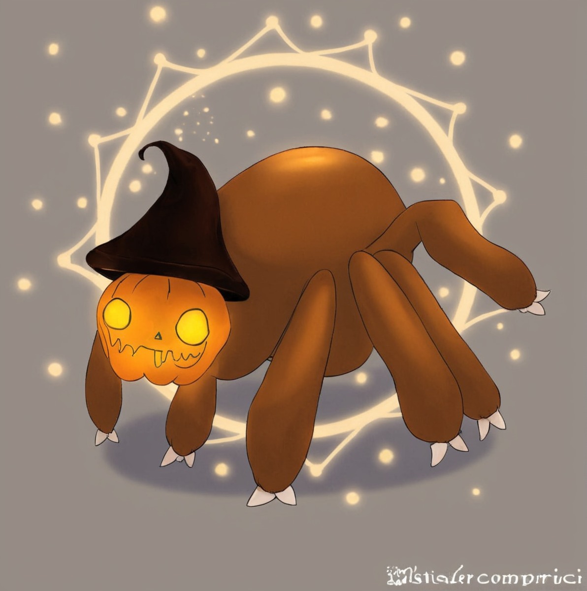 magic, witch, spooky, halloween, spider, digitalart, monster, magicaljackolantern