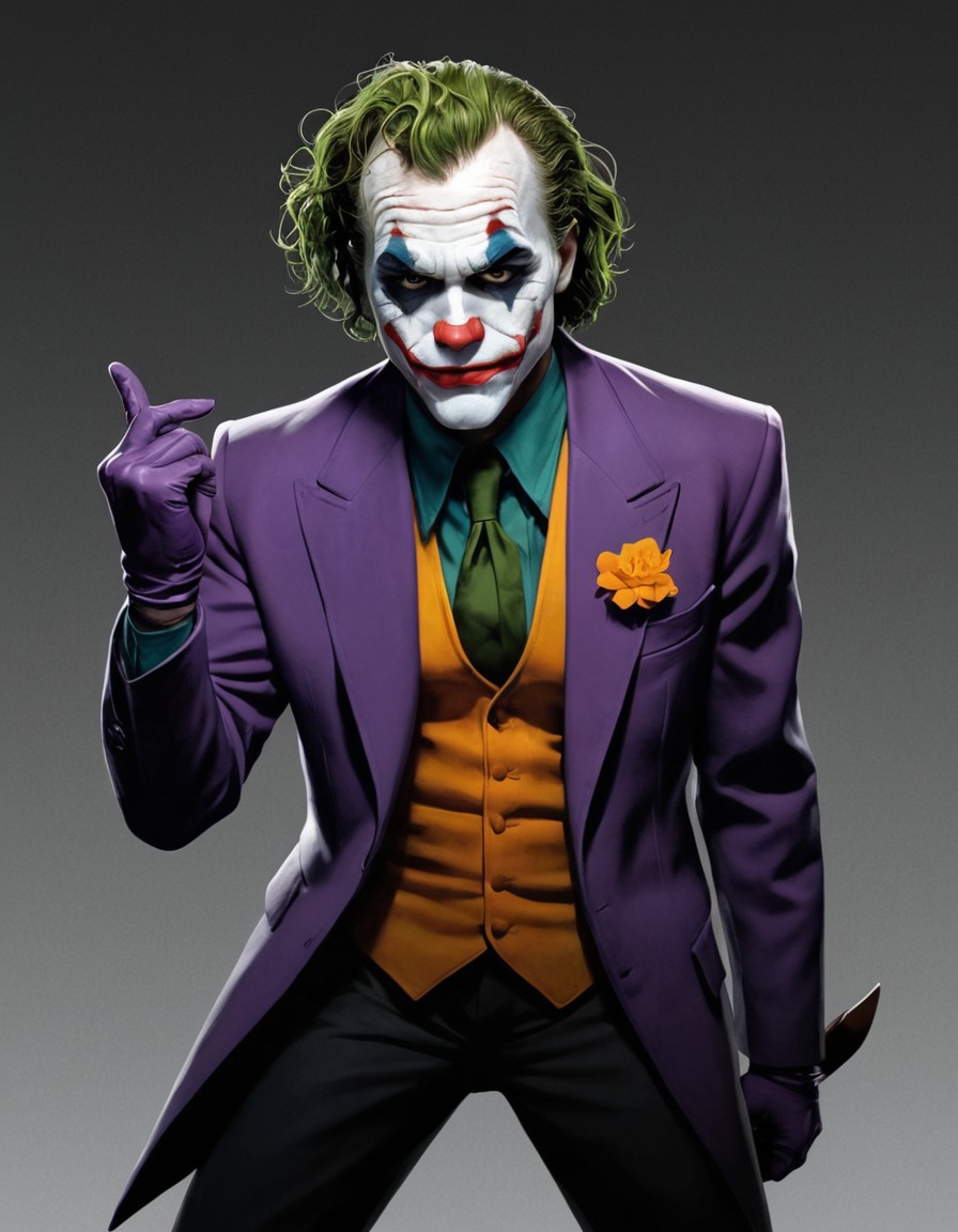 joker, 2019, digital painting, character, dramatic pose, art, movies