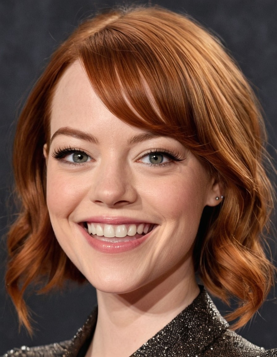 emma stone, actress, big head, caricature, smile, hollywood, comedy