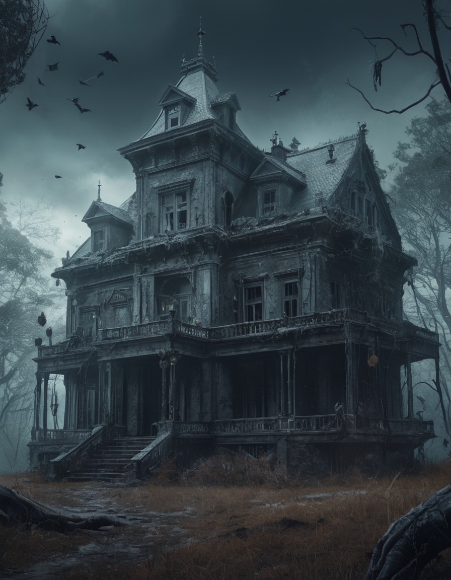 haunted, creepy, mansion, decayed, mysterious, lovecraft, howard lovecraft