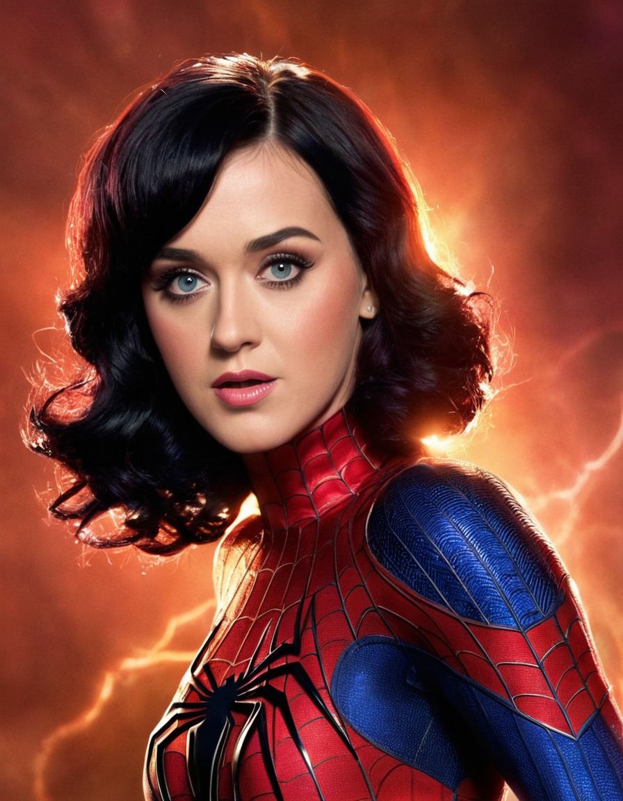 katy perry, spiderman, music artist, superhero, entertainment, pop culture