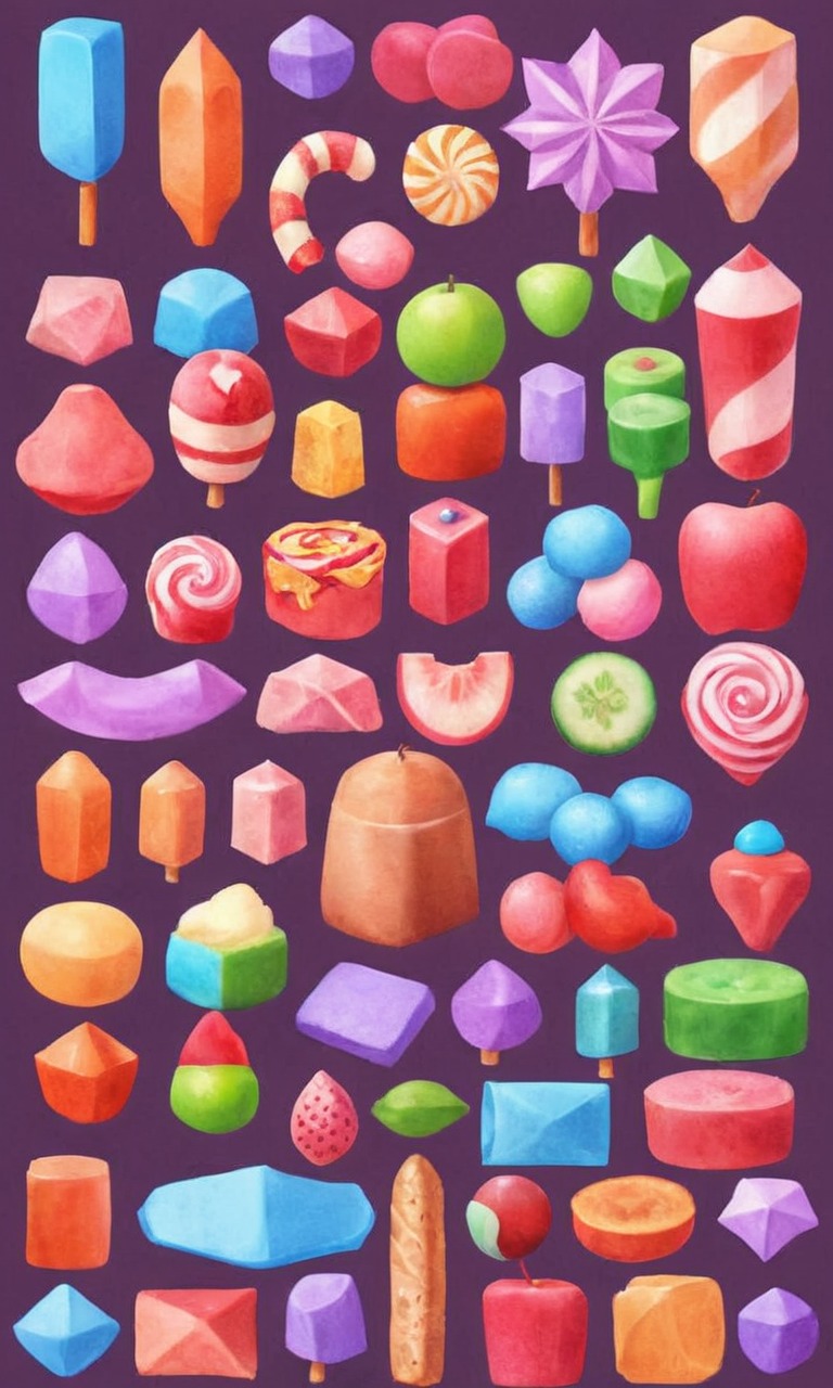 candy, pixelated, sweets, wallpaper