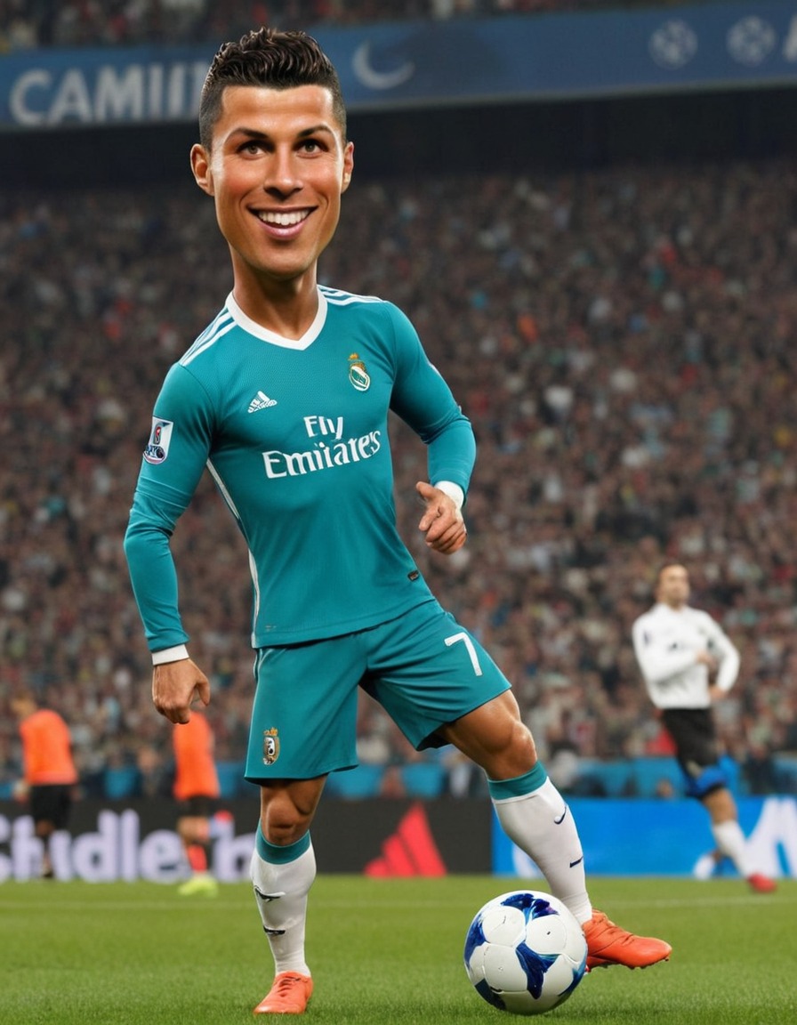 cristiano ronaldo, caricature, soccer, humor, sports, portuguese, celebrity