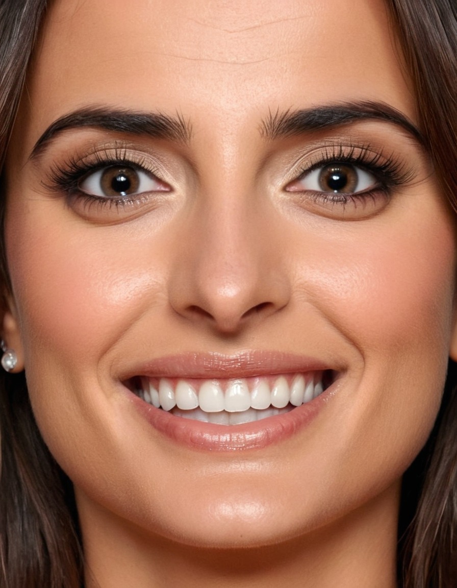 penélope cruz, actress, big nose, smile, forehead, eyes, fun