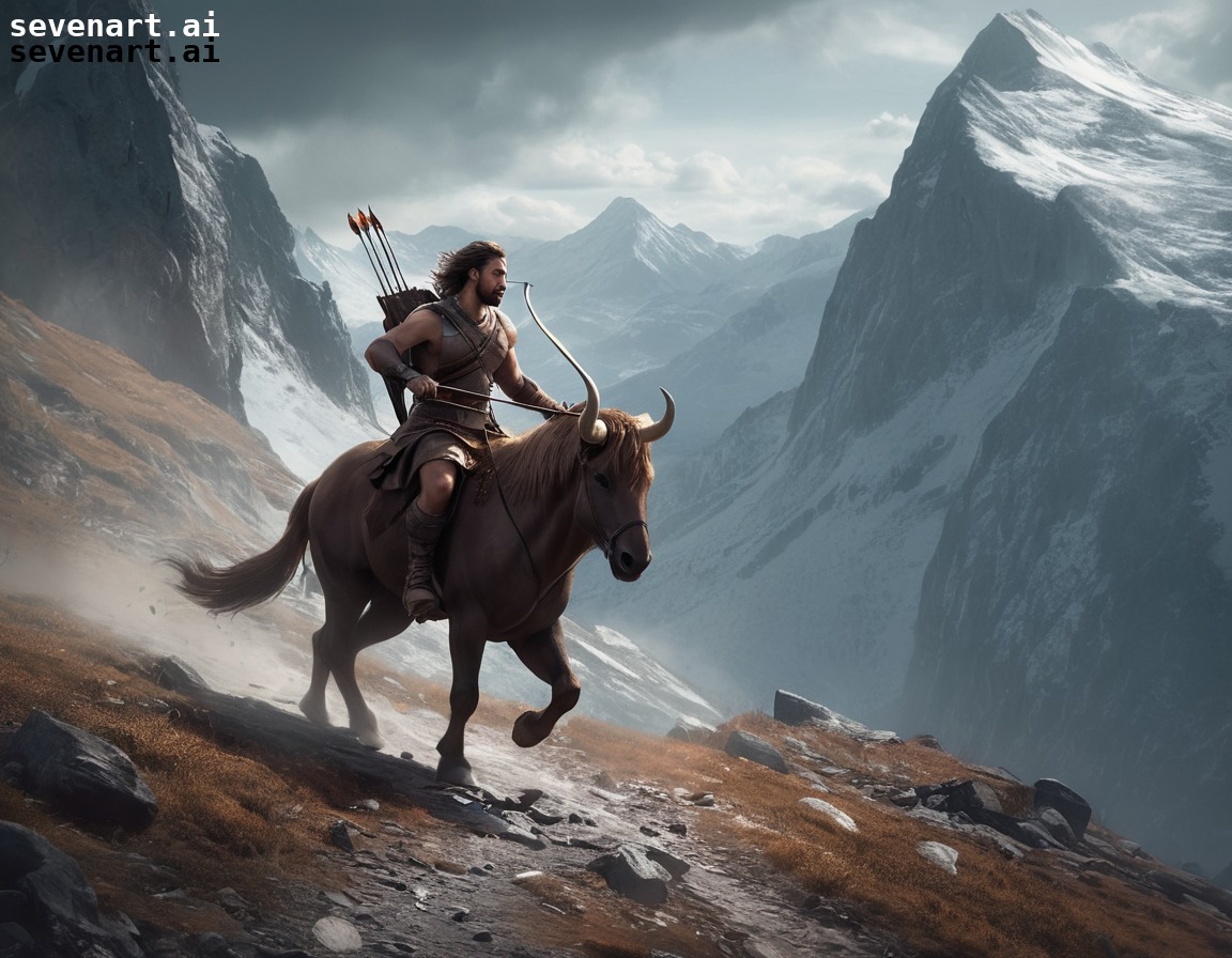 fantasy, centaur, adventure, mountain pass, archery