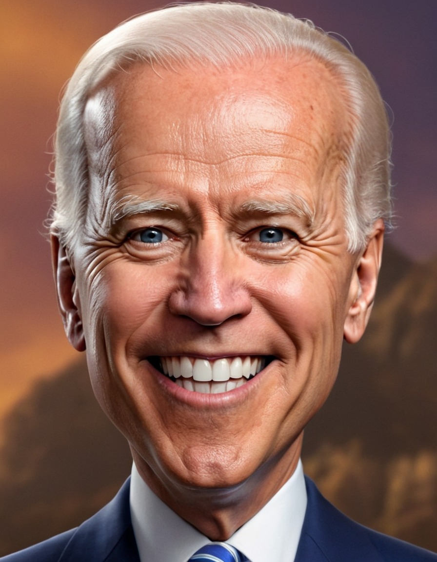 joe biden, caricature, big head, crazy smile, political figure, american politics