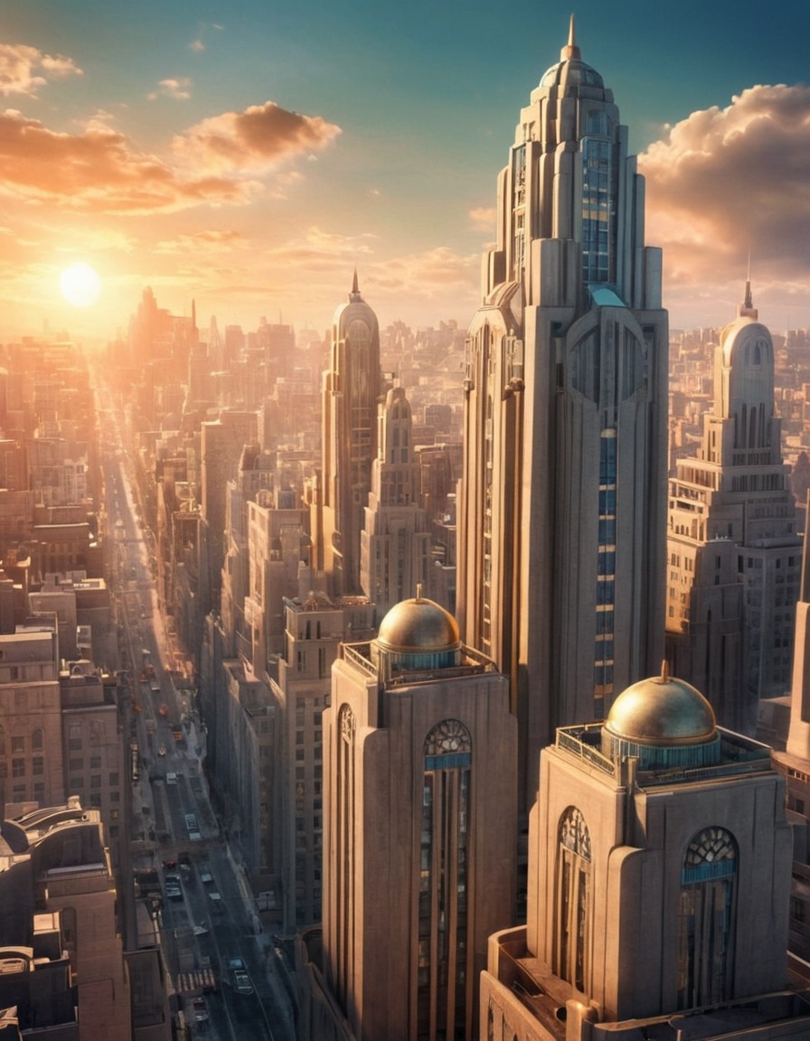 architecture, cityscape, art deco, skyscraper