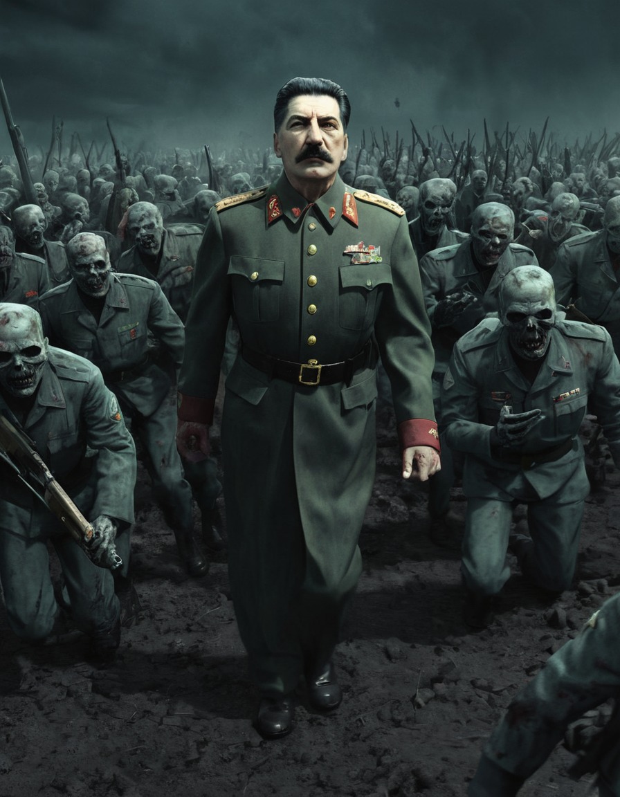 joseph stalin, zombie, undead soldiers, army, dystopian future