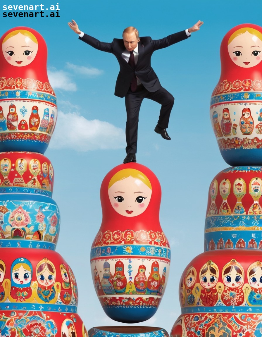 humorous, political satire, vladimir putin, matryoshka dolls, balance, putin, russia, russian president