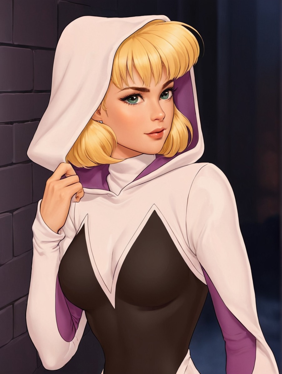 cartoon, spidergwen, anime, marvel, streetfighter, gwenstacy, intothespiderverse