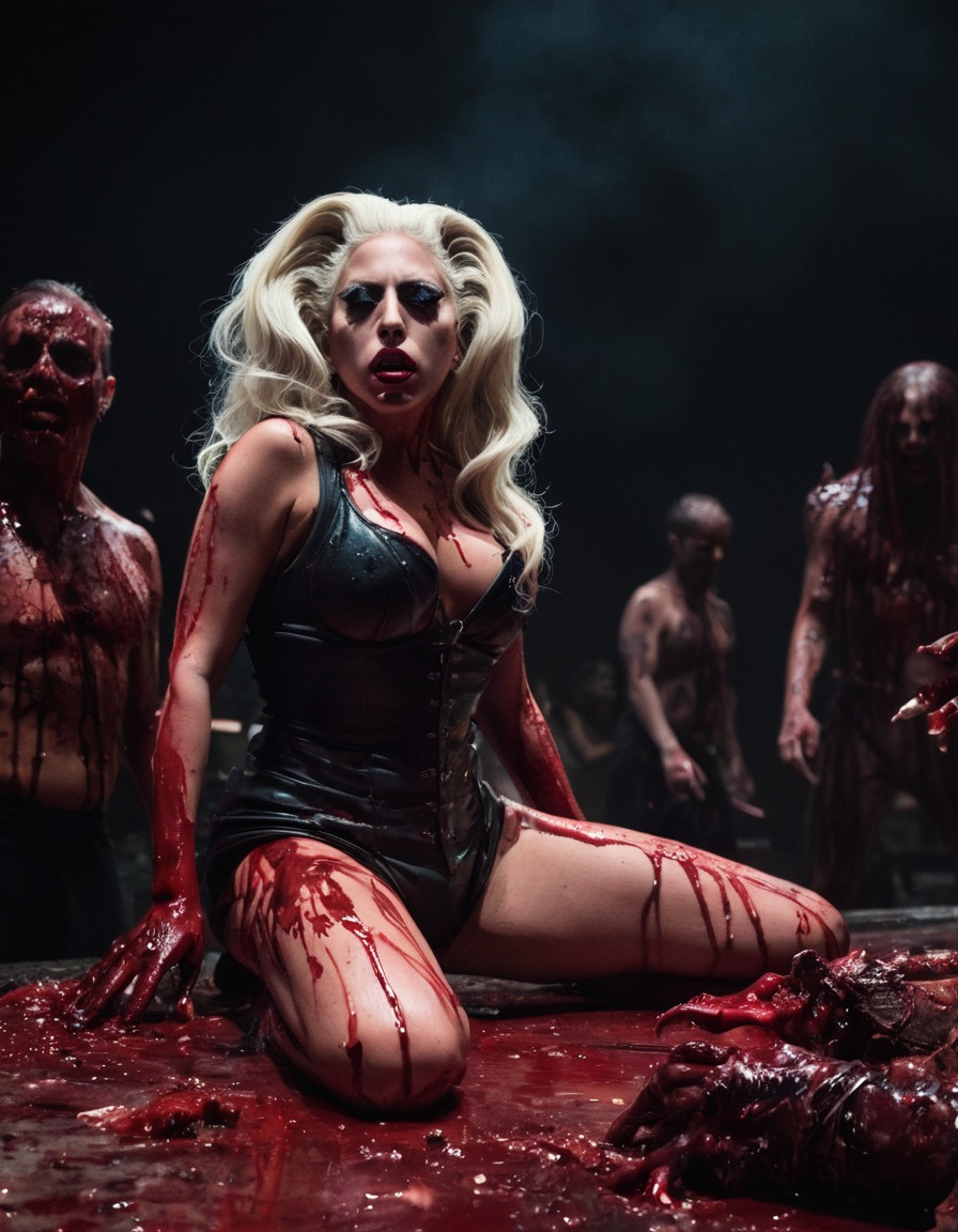 lady gaga, performance art, music, theatrical show, pop culture, zombie, celebrities