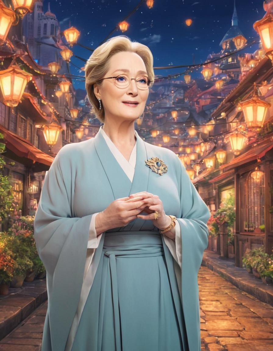 meryl streep, anime, fantasy, portrait