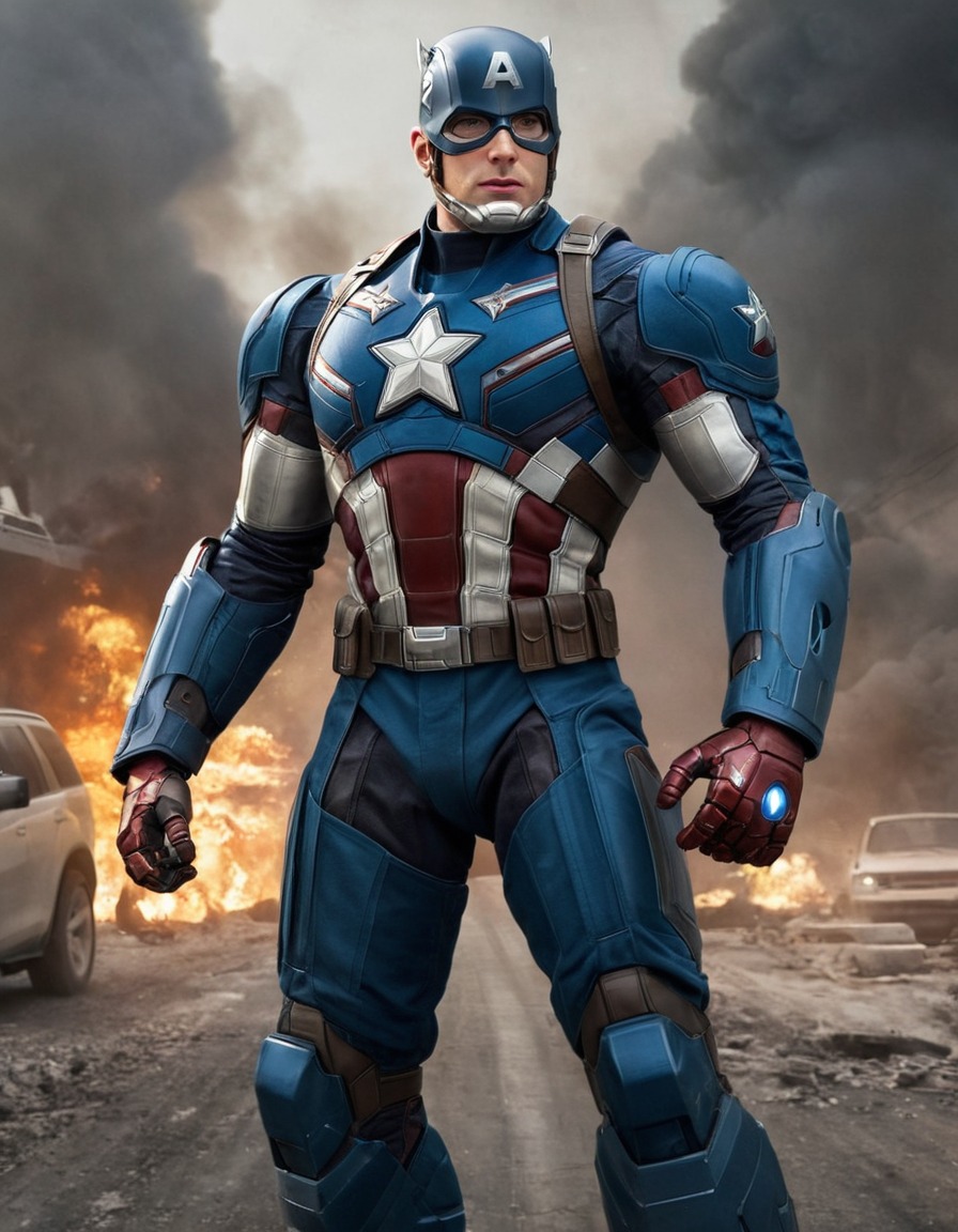 captain america, robot, superhero, marvel, steve rogers