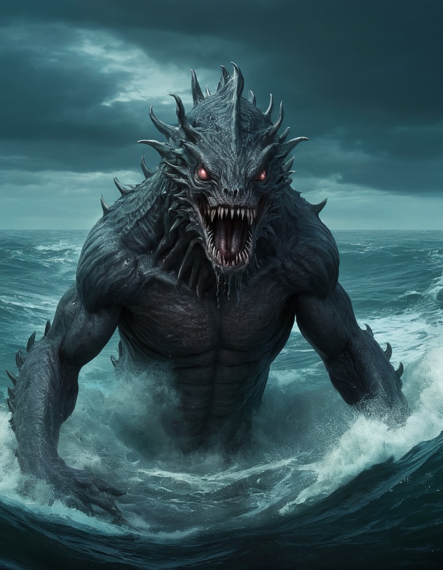 nuckelavee, scottish folklore, sea monster, mythical creature, beast, orkney, legend