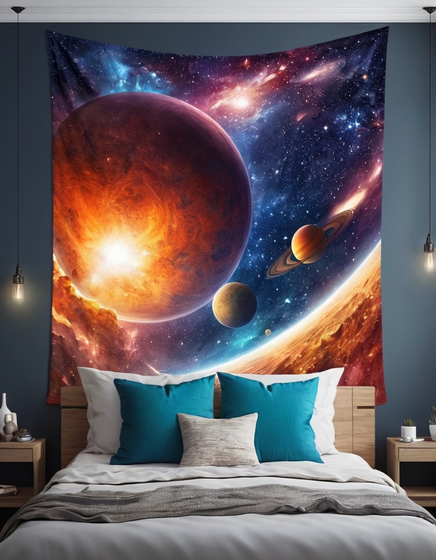 fantasy, universe, planets, stars, night sky, space