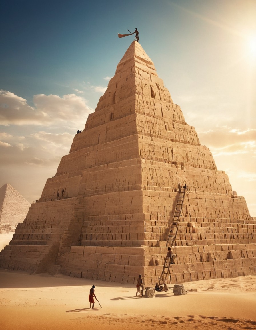 ancient egypt, pyramid construction, 2500 bc, historical architecture, men at work, building projects, manual labor