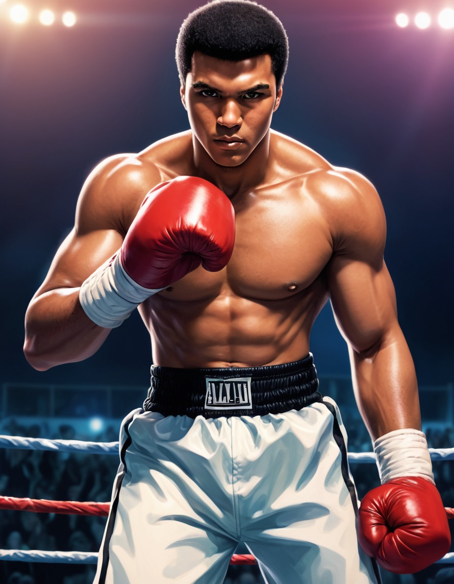 muhammad ali, boxing, legend, charismatic, anime