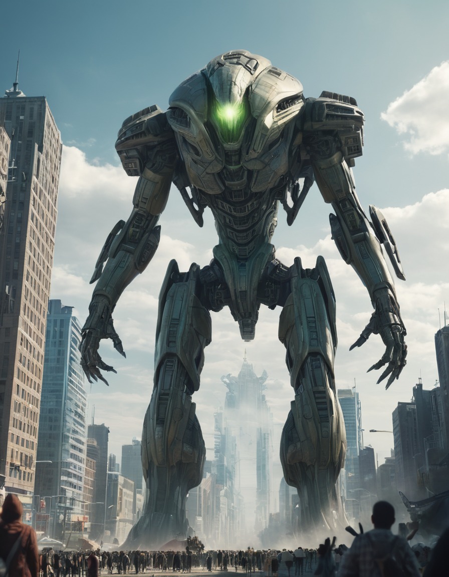 alien, mech, cityscape, invasion, defense, aliens, three body problem, trisolaran