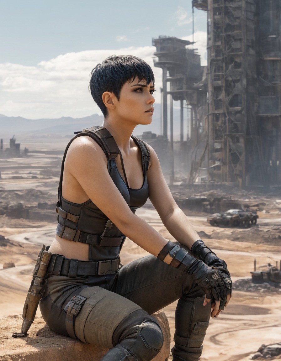 furiosa, dystopian wasteland, future, contemplation, action film, mad max