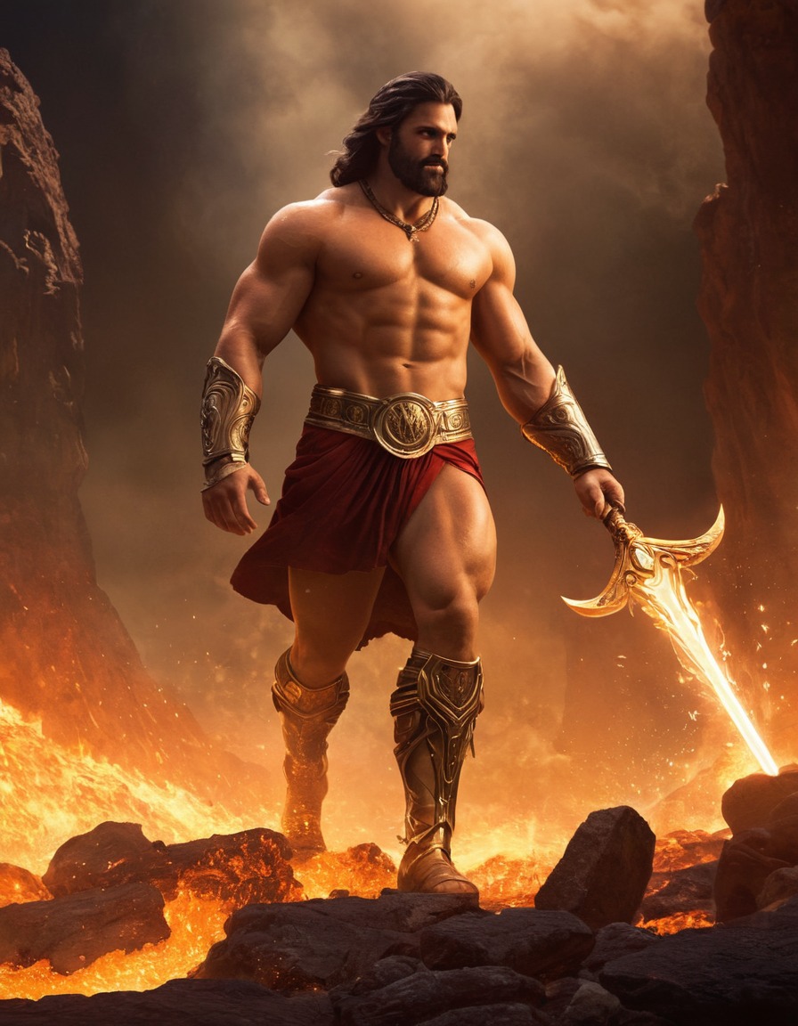 hephaestus, greek mythology, divine, forge, craftsman, olympian, epic