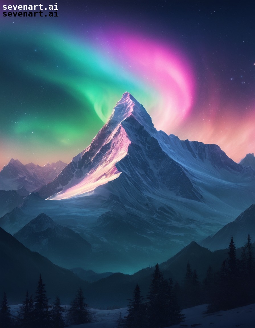 nature, mountains, aurora, beauty, picturesque