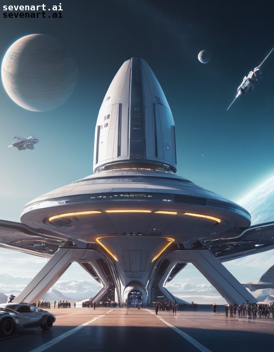 spaceship, spaceport, futuristic, sci-fi, technology, future