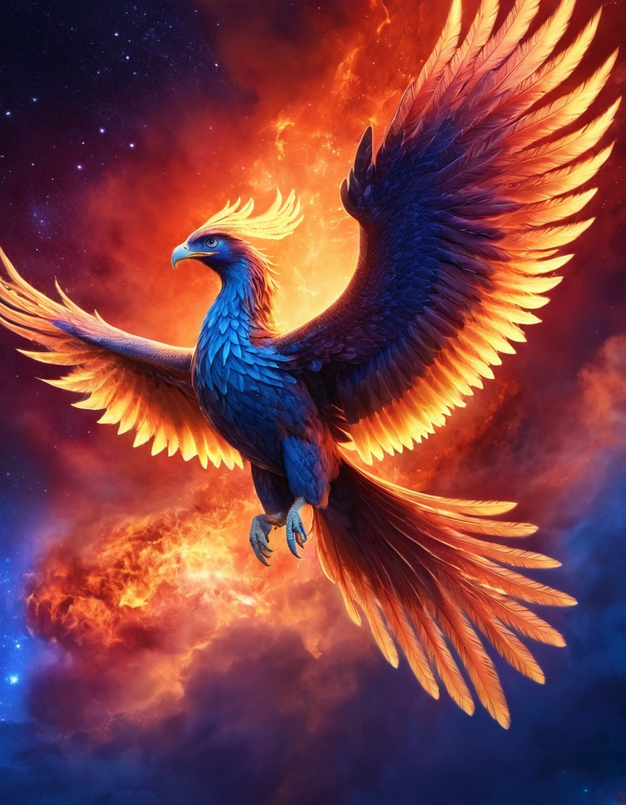 phoenix, celestial, sky, mythical creature