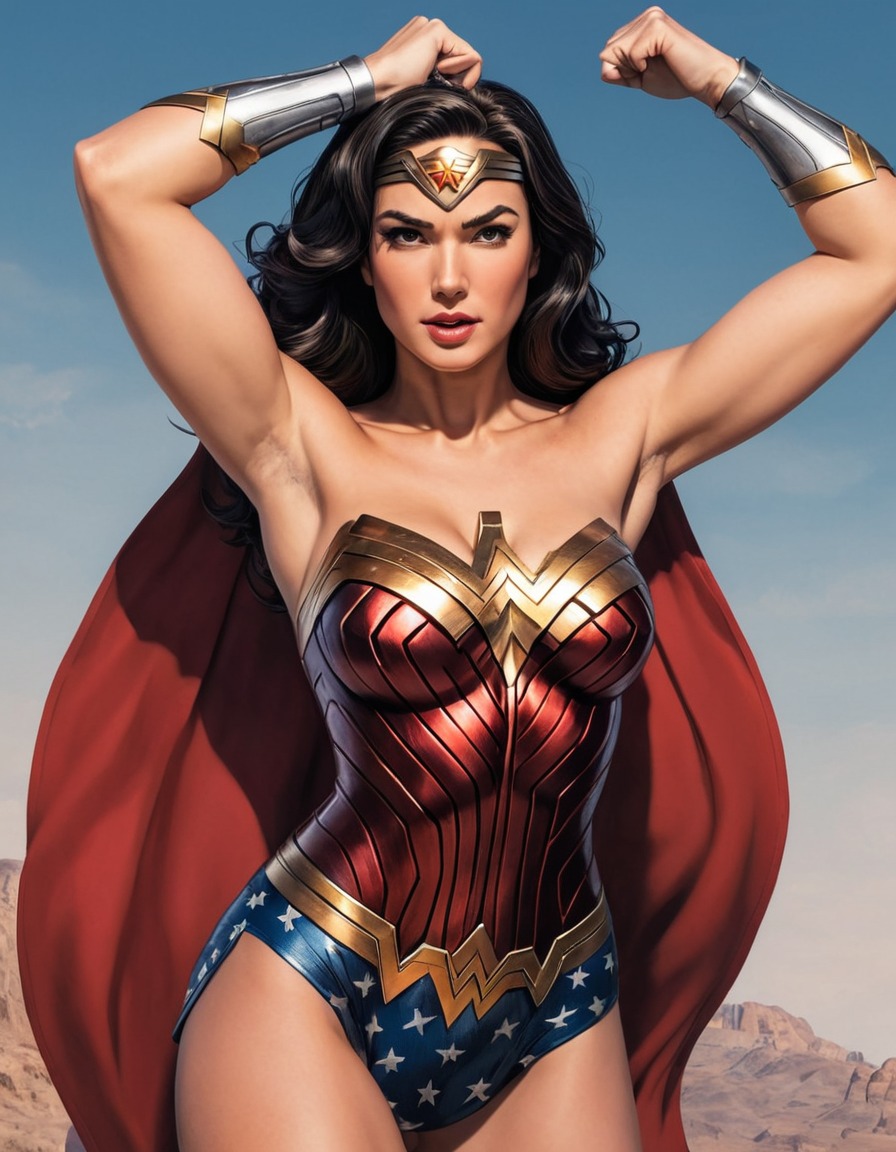 superhero, wonder woman, empowerment, strength, determination, sexy, painted