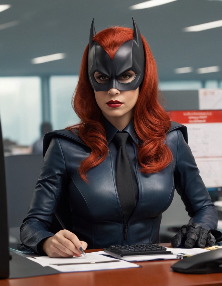 batwoman, office worker, superhero, dc comics, workplace vigilante, gotham city