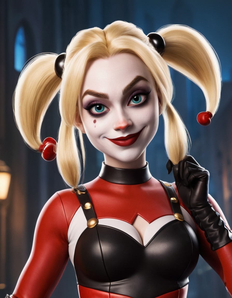 fun, harley quinn, dc comics, comic character, caricature, humor, cartoon