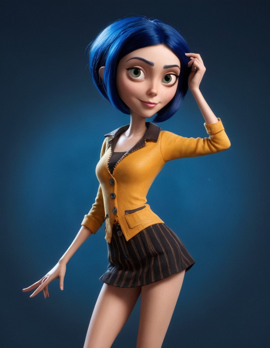 coraline jones, animation, movie, fashion, style, sultry pose