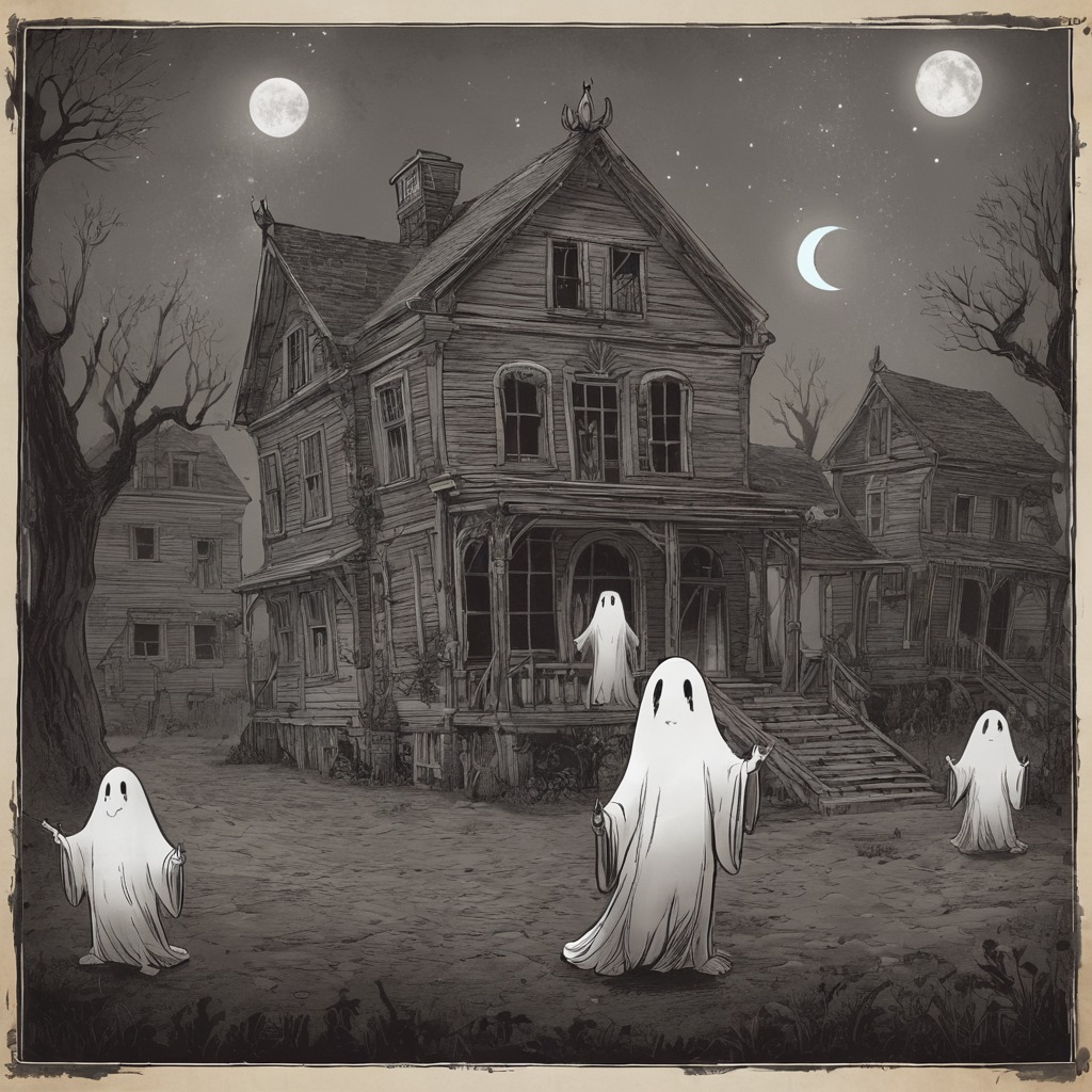 digitalart, horror, creepy, ghost, spooky, halloween, dreamup, ghosttown, ai_art