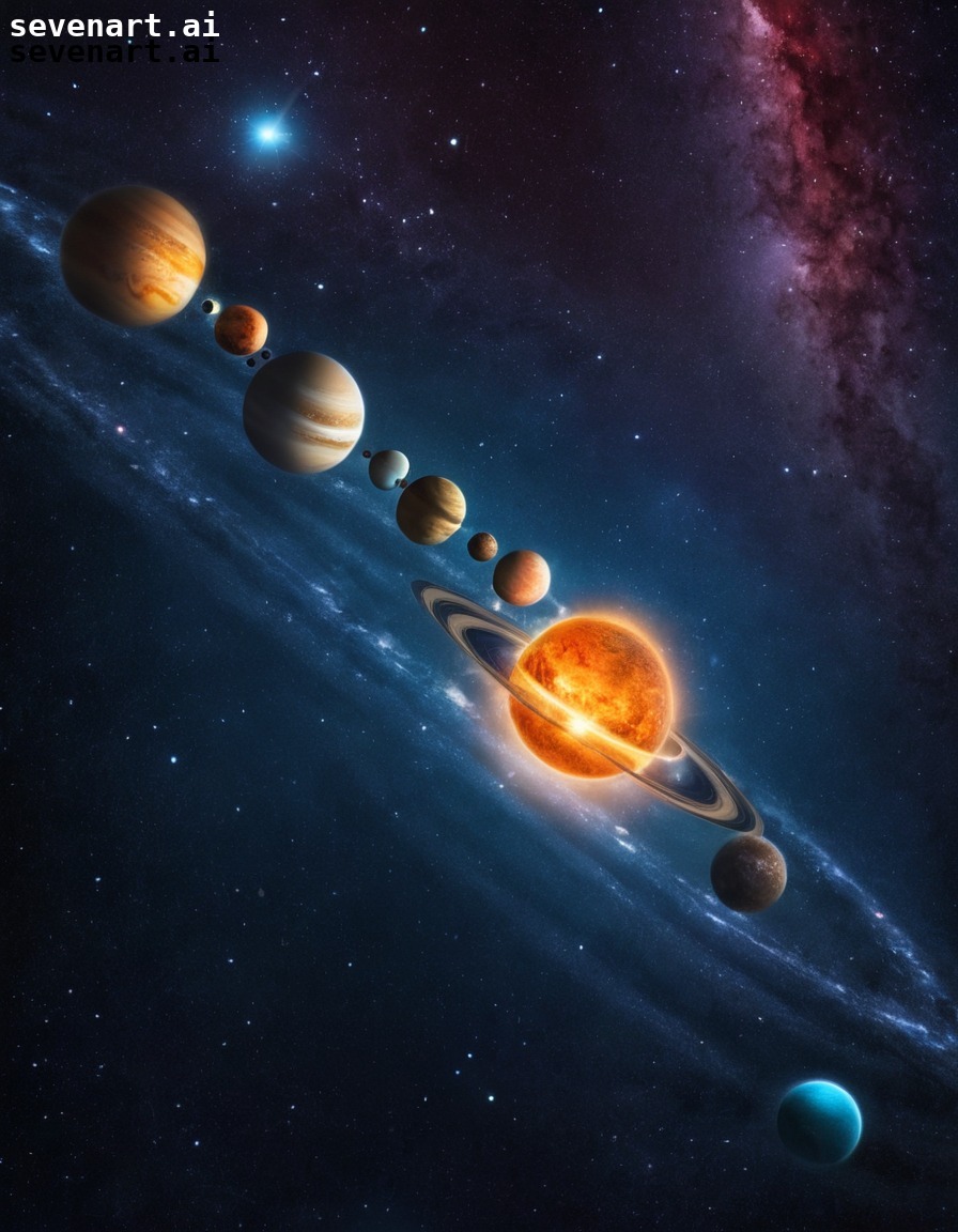 space, planets, solar system, alignment, stars