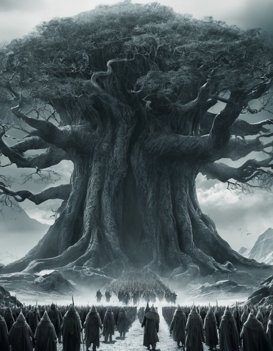 fantasy, ents, creatures, march, isengard, john tolkien, tolkien