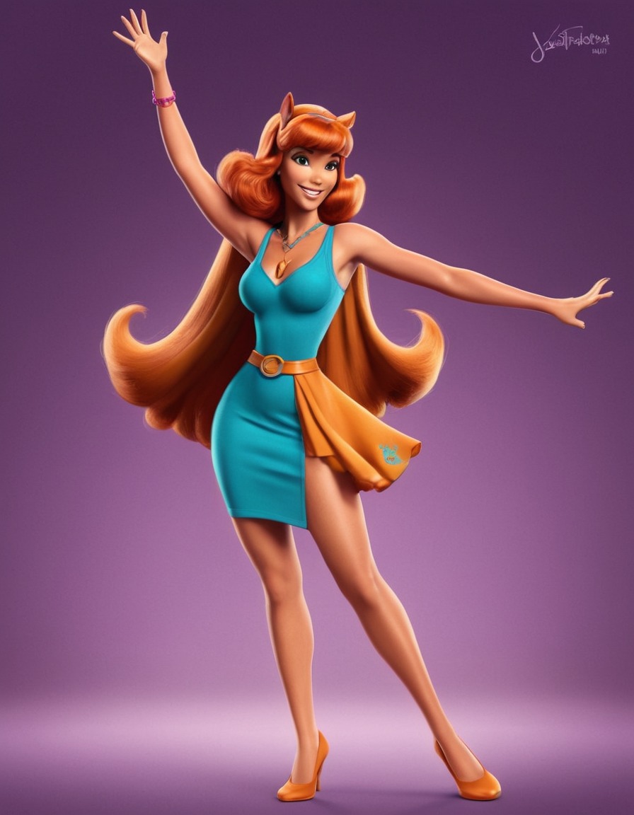 daphne blake, scooby-doo, animated character, mystery solver, fashion icon, real-life portrayal, beauty