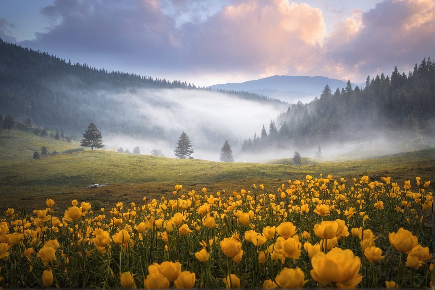 nature, landscape, flowers