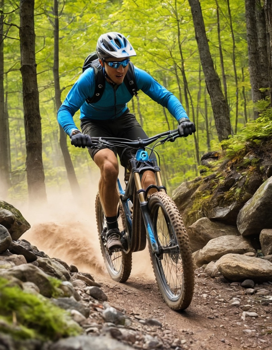 mountain biking, rocky trail, outdoors, adventure