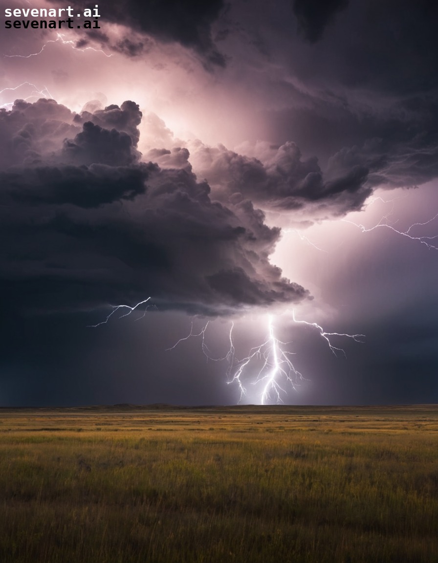 weather, storm, lightning, prairie, nature