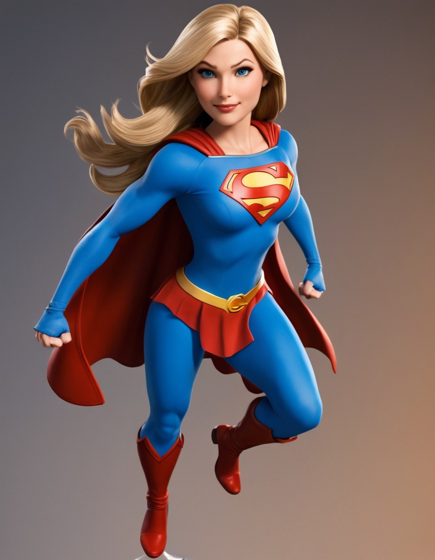 funny caricature, supergirl, dc comics, parody, humor, caricature, cartoon