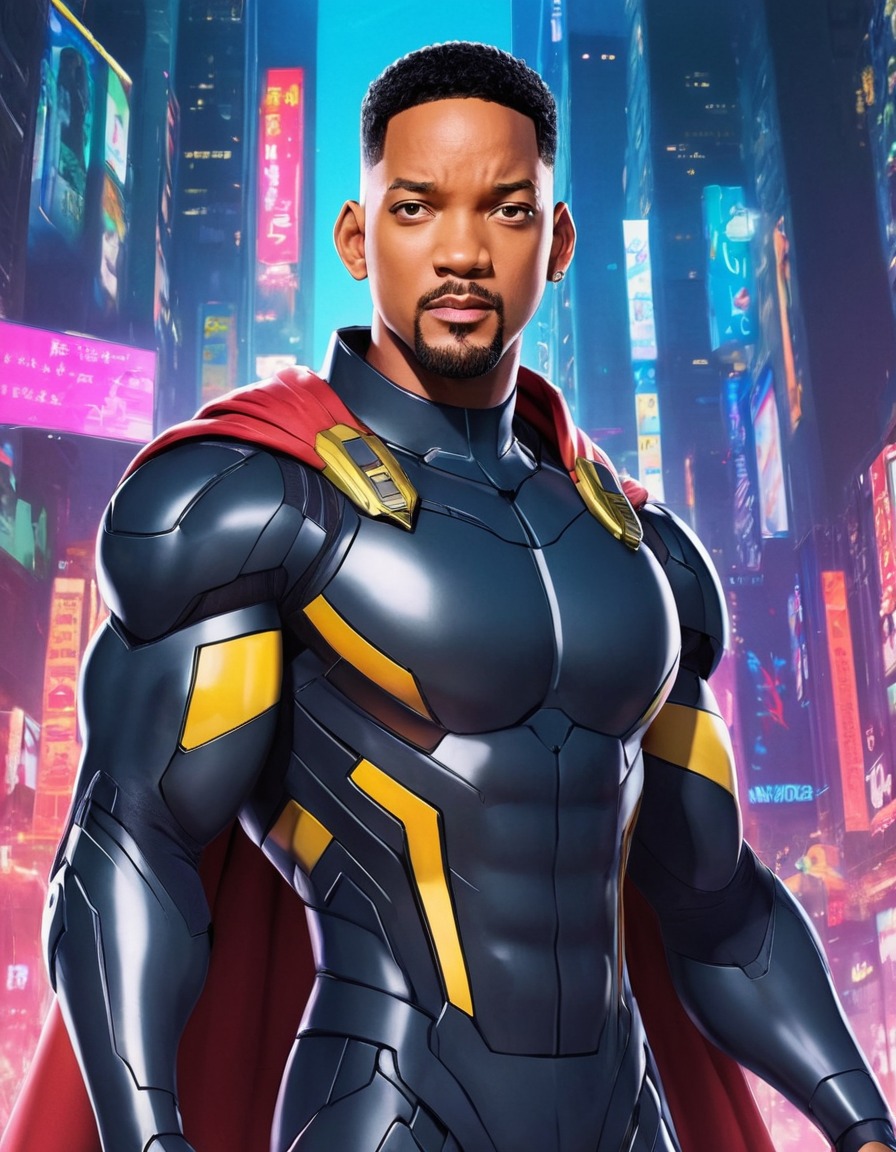 will smith, anime, superhero, futuristic