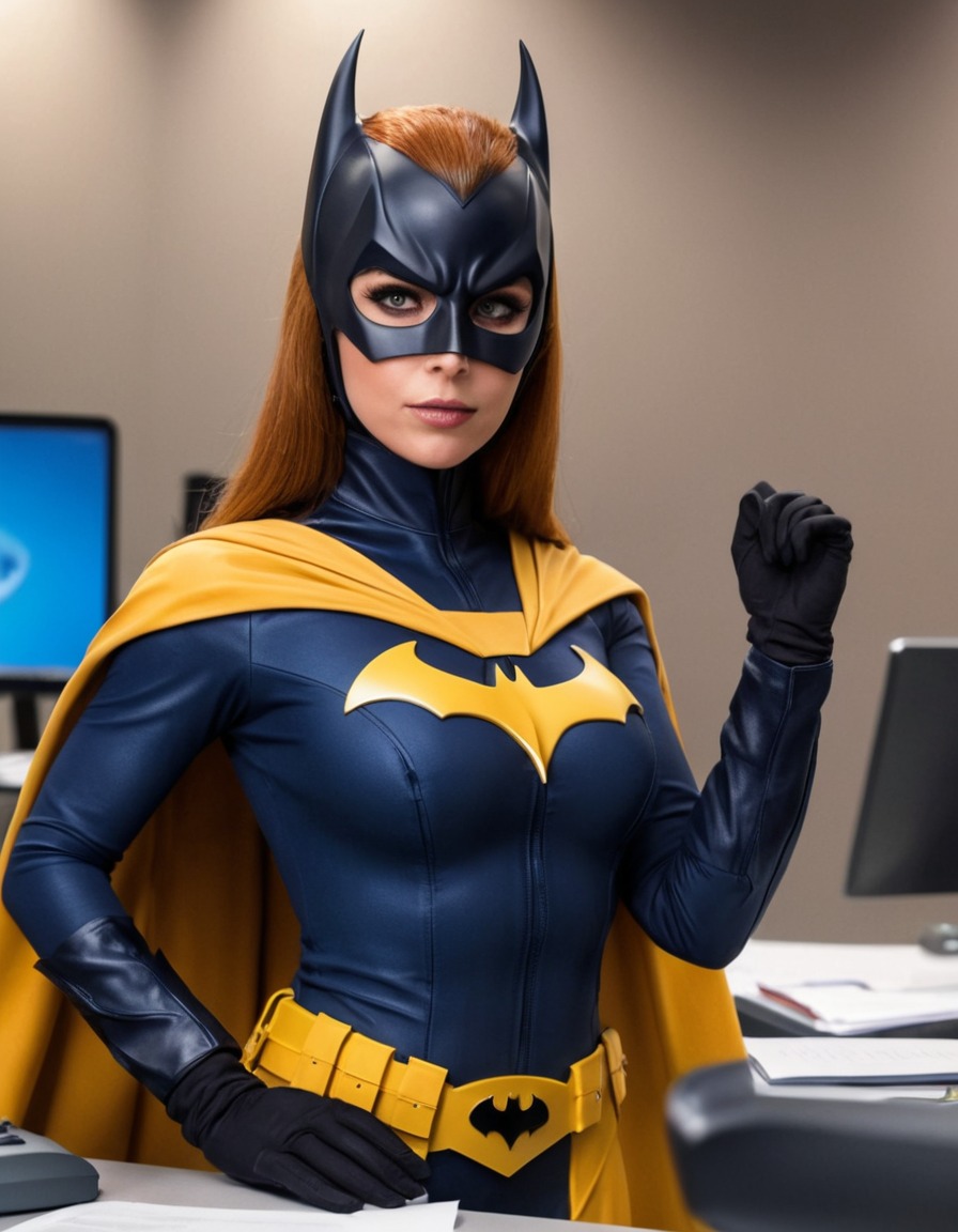 batgirl, dc comics, superhero, office worker, barbara gordon