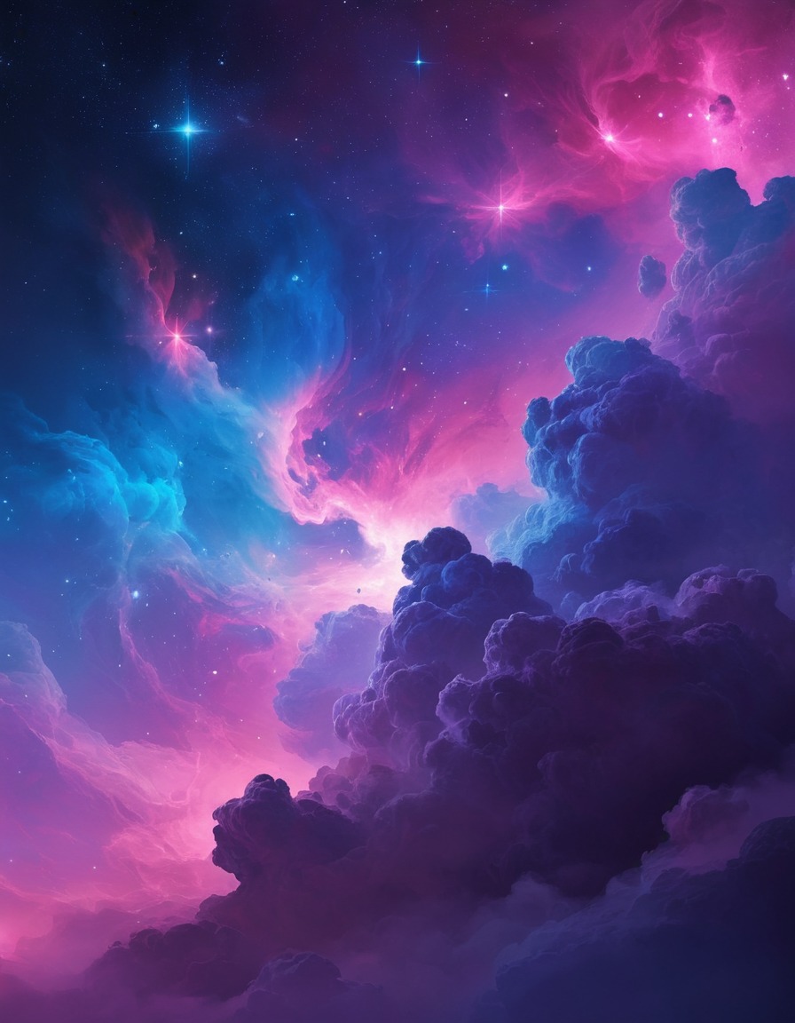 space, astronomy, blues, pinks, purples, stars