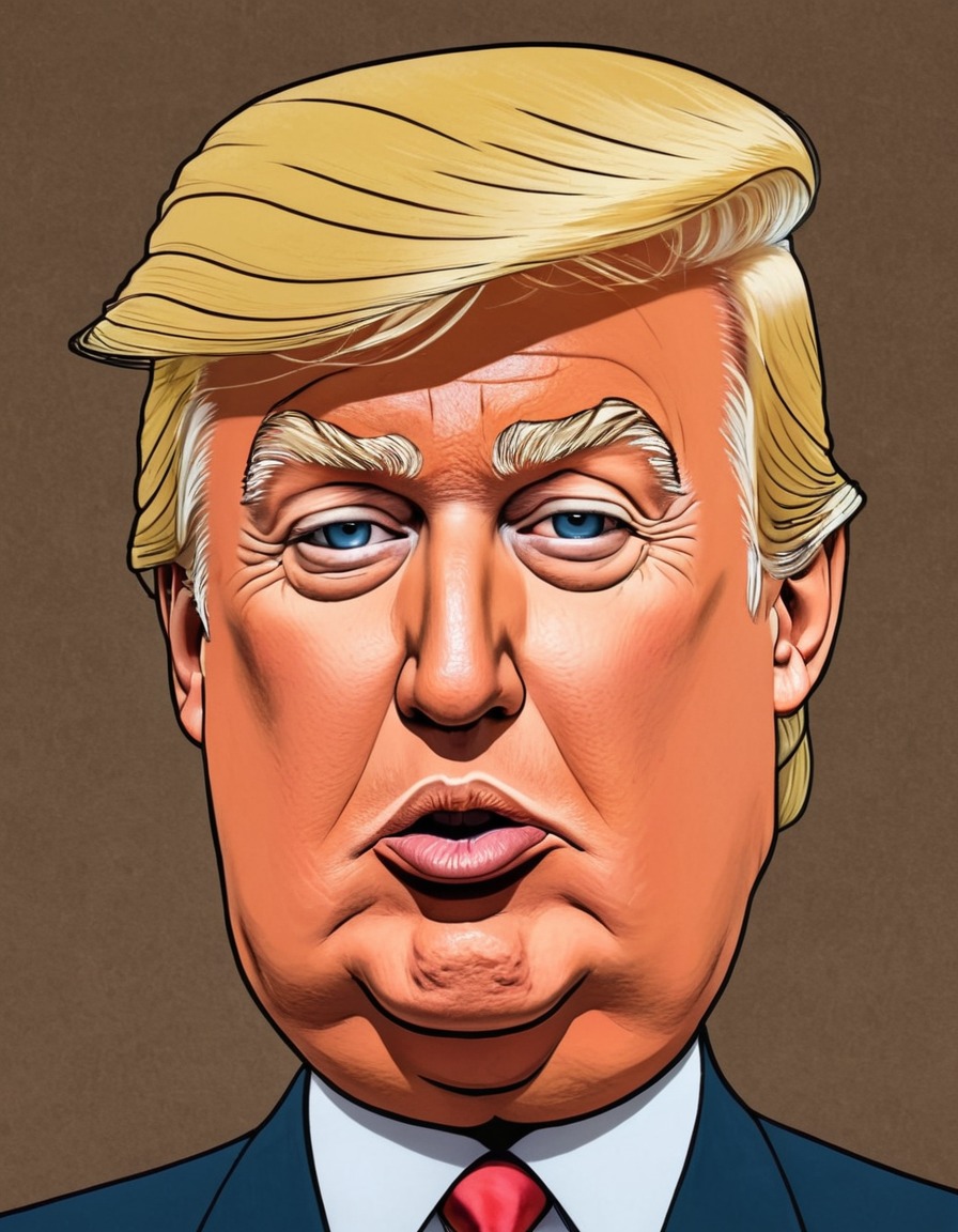 satire, political humor, president, funny, caricature, controversial figure, art